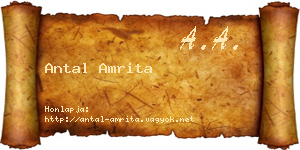 Antal Amrita névjegykártya